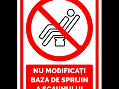 Indicator nu modificati baza de sprijin a scaunului